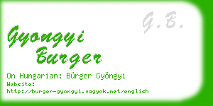 gyongyi burger business card