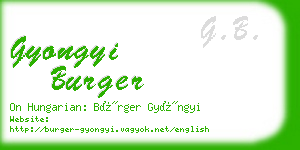gyongyi burger business card